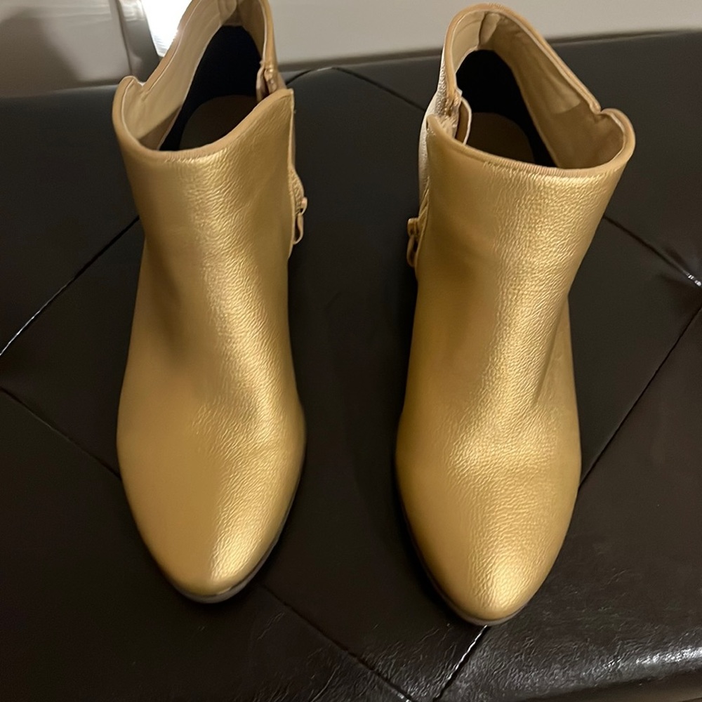 Gold ankle boots